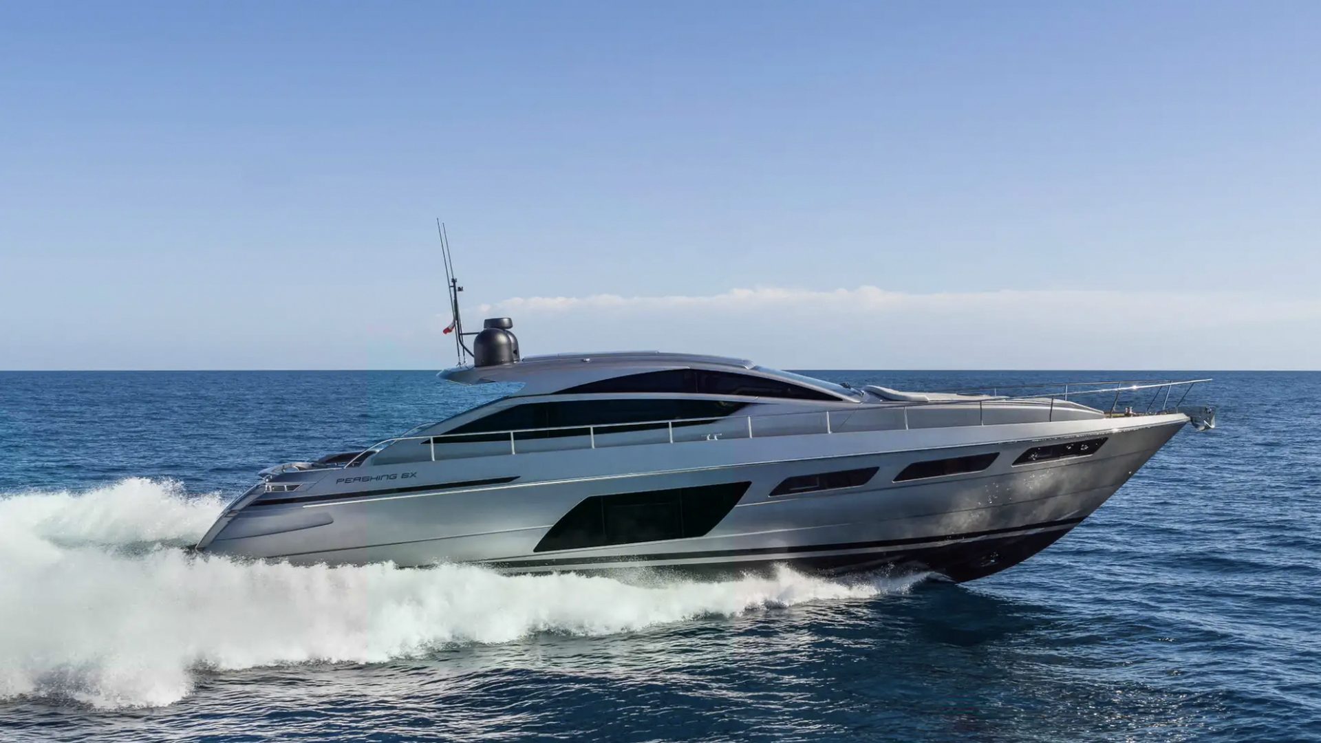 Pershing sport yacht protected by Deluxe Shield marine coatings