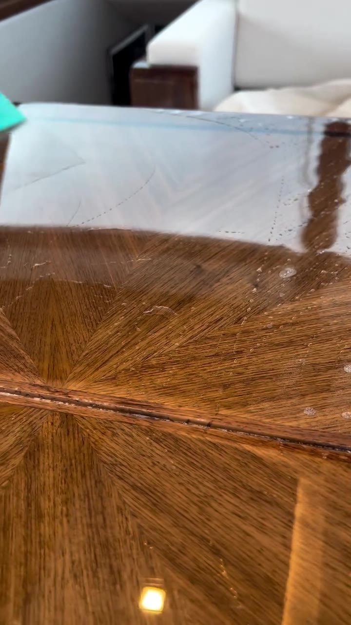 Yacht Armor film being applied to teak interior surface